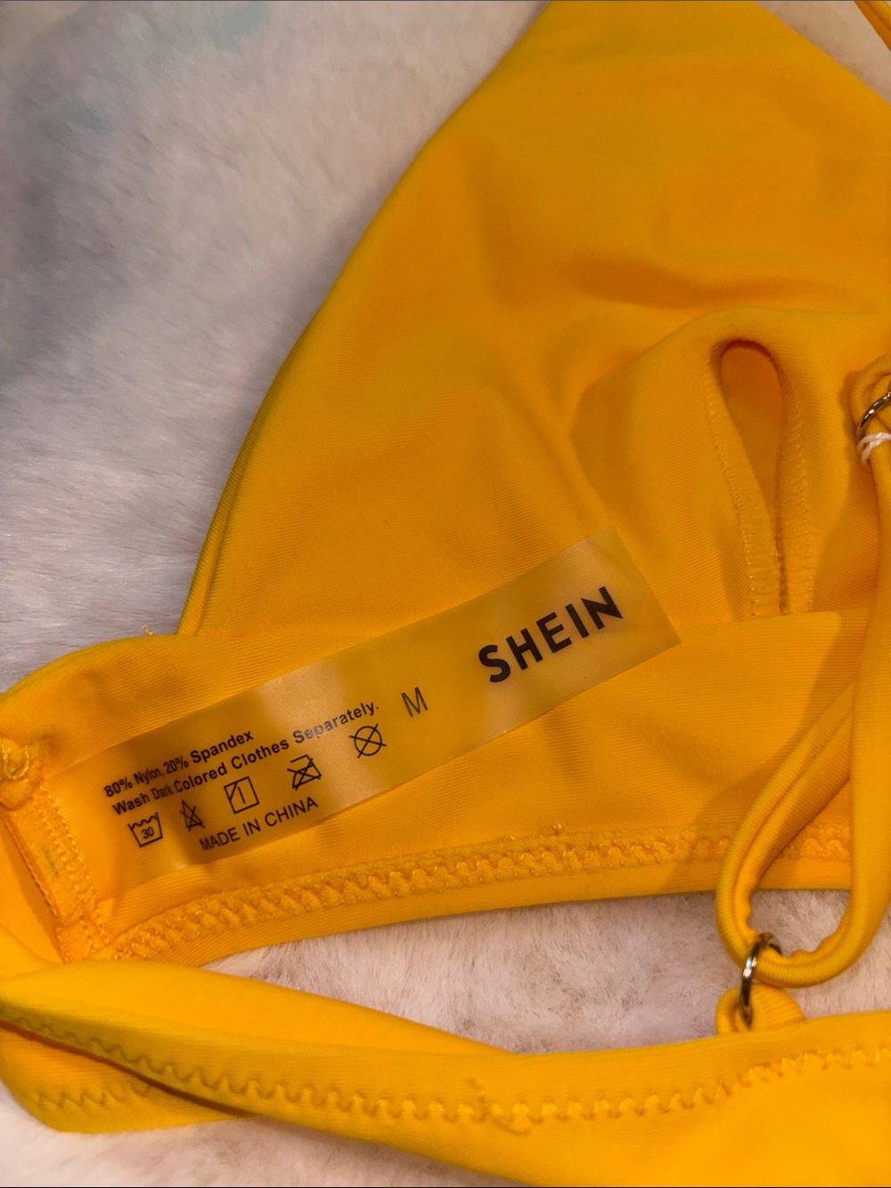 SHEIN Sunny Yellow Triangle Bikini Top - Picture 3 of 4